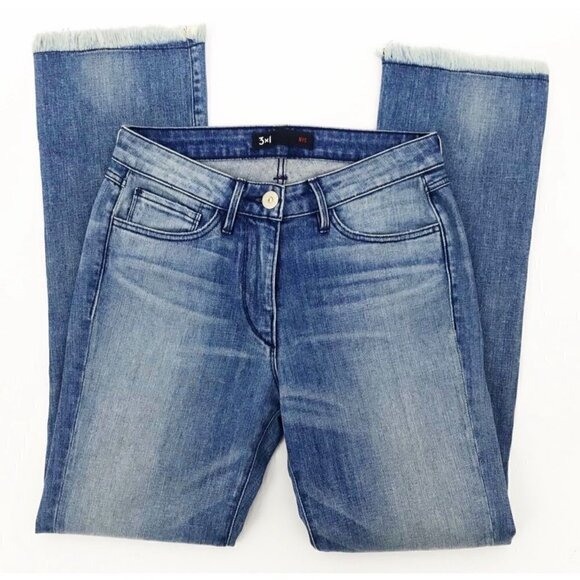 3x1 Frayed Cropped Distressed Jeans - Size 24 - Picture 3 of 6